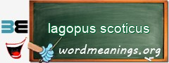 WordMeaning blackboard for lagopus scoticus